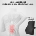 Gối tựa lưng văn phòng chất liệu cao su non mềm mại, Màu đen