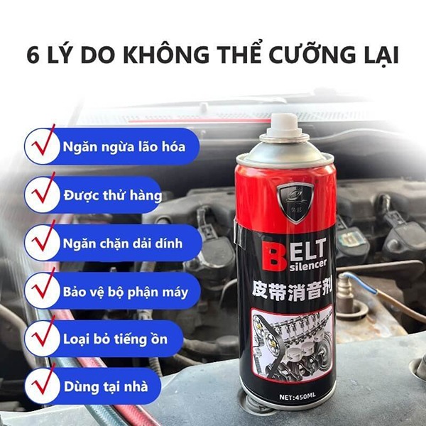 Chất bảo dưỡng dây cua roa belt silencer 450ml