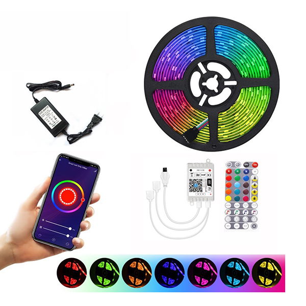 Đèn Led RGB 16 triệu màu điều khiển bằng điện thoại, Loại 1m + Dây kết nối app