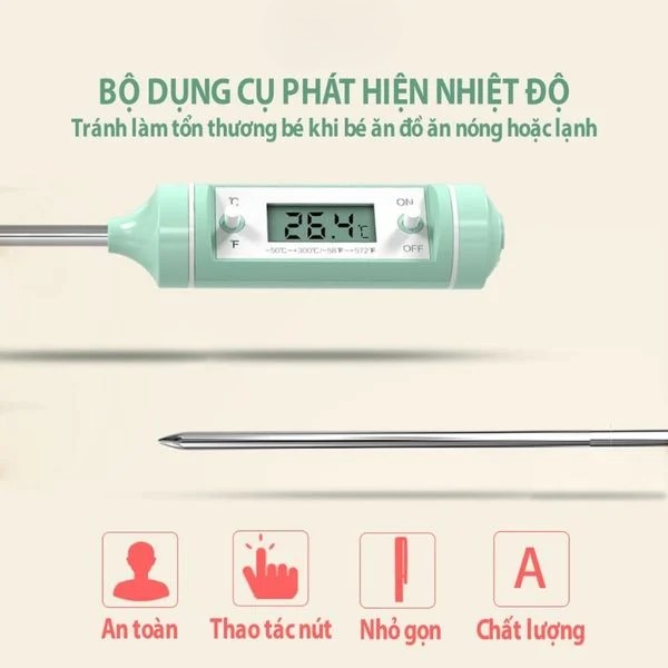 Que nhiệt kế đo nhiệt độ thức ăn cho bé 