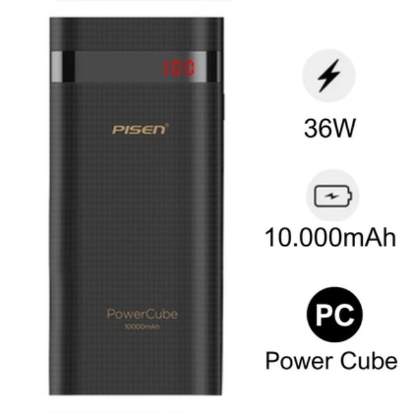 Pin sạc dự phòng Pisen 10.000mAh có LCD