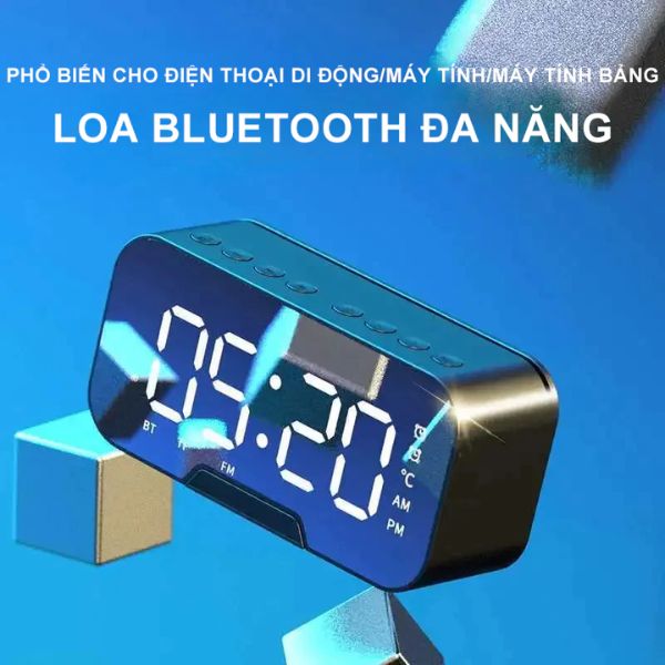 Loa đồng hồ bluetooth mặt gương cao cấp