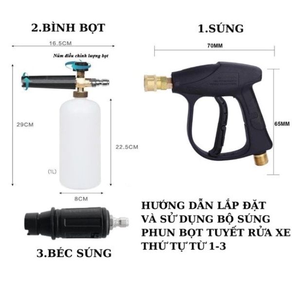 Bộ súng xịt rửa xe và tạo tuyết đa năng TT9006