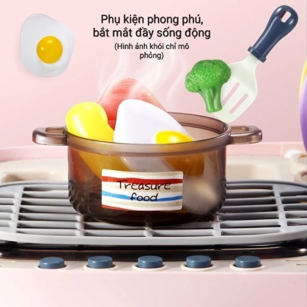 Bộ đồ chơi tủ bếp nướng BBQ dùng pin cho bé