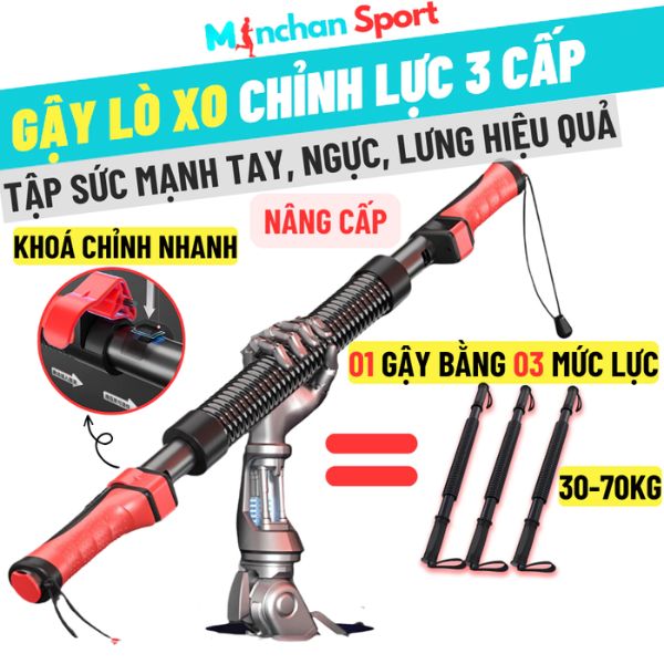 Gậy lò xo 3 cấp độ tập luyện khối cơ tai nhà