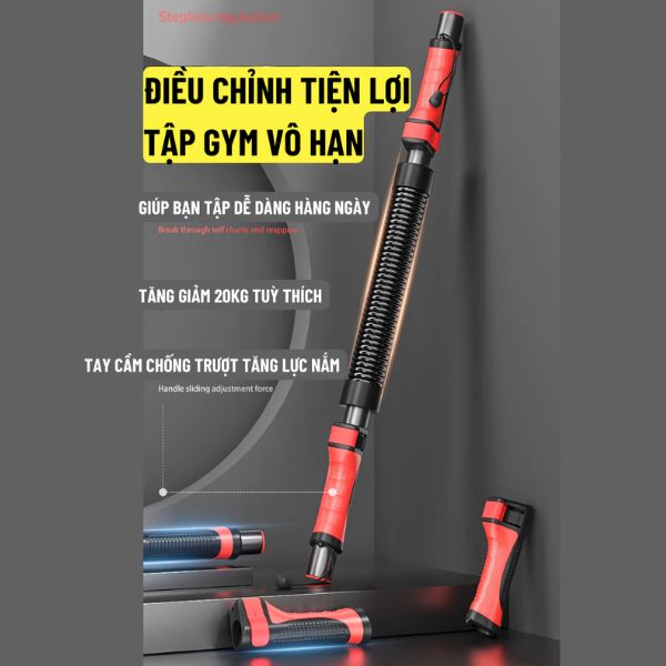 Gậy lò xo 3 cấp độ tập luyện khối cơ tai nhà