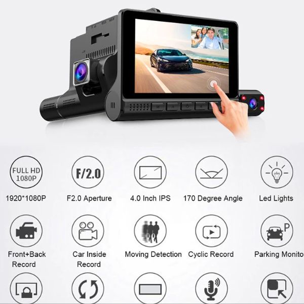 Camera hành trình tích hợp 3 cam góc rộng L909