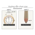 Bộ khóa dây đồng hồ đeo tay chất liệu da sang trọng, Màu đen - Size 18