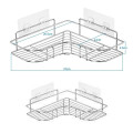 Bộ 2 kệ góc nhà tắm dán tường đa năng chống gỉ tặng kèm móc dán siêu dính