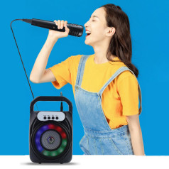 Loa karaoke bluetooth mini xách tay tiện lợi tặng kèm mic