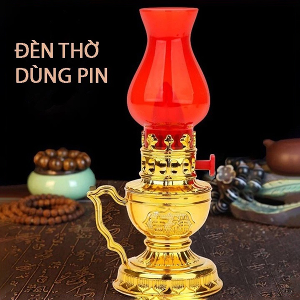 Đèn thờ sử dụng pin vĩnh cửa trang trọng 