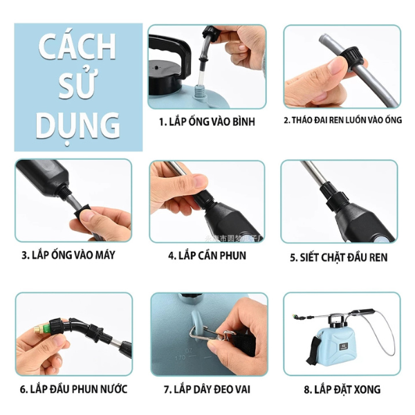 Bình xịt tưới cây dung tích 5L, cần phun dài, dễ dàng sử dụng