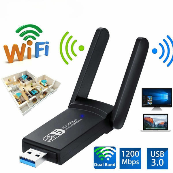 USB bắt sóng WiFi 1300Mbps, kết nối nhanh, ổn định cho máy tính