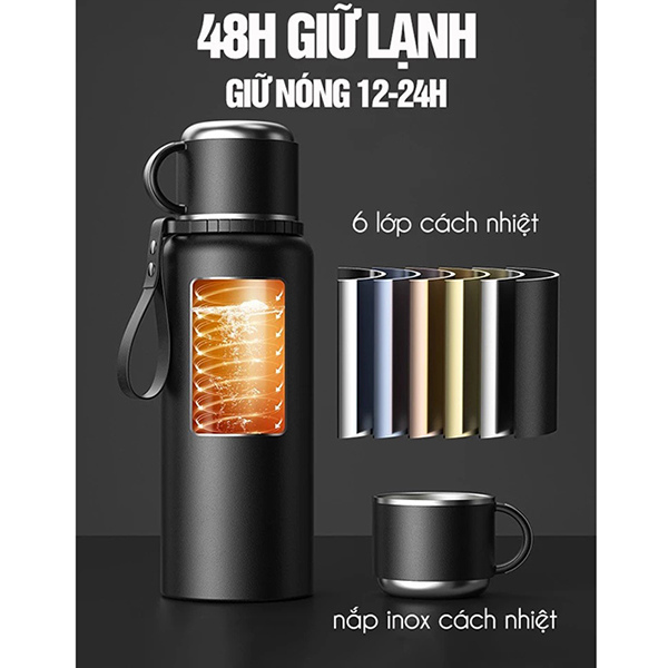 Bình giữ nhiệt chất liệu siêu bền giữ nhiệt lâu, có cảm biến nhiệt độ, 800ml