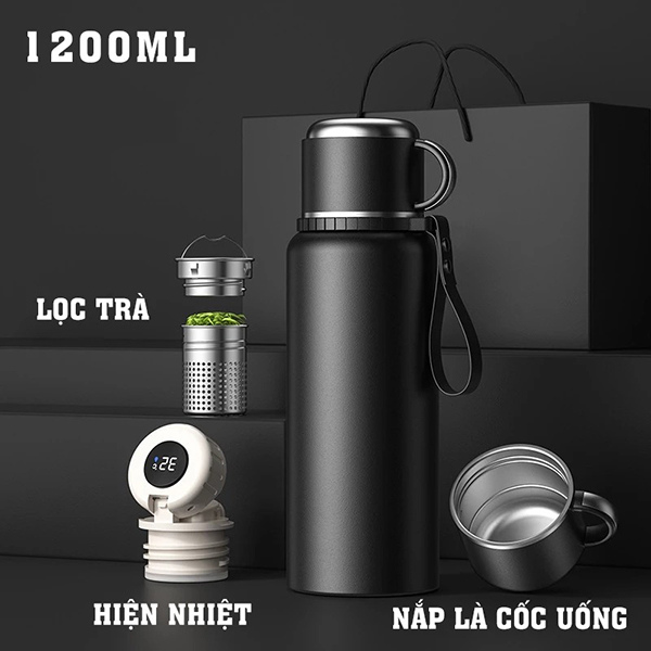 Bình giữ nhiệt chất liệu siêu bền giữ nhiệt lâu, có cảm biến nhiệt độ, 800ml