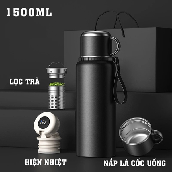 Bình giữ nhiệt chất liệu siêu bền giữ nhiệt lâu, có cảm biến nhiệt độ, 800ml