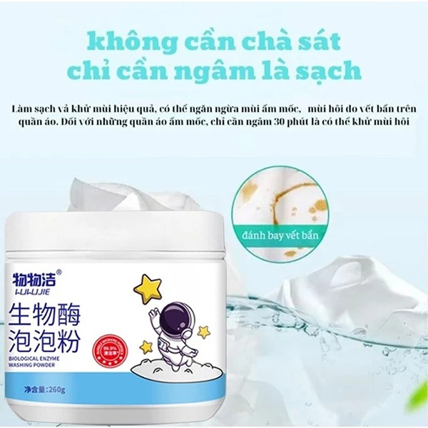 Bột tẩy trắng quần áo chuyên dụng an toàn cho da tay, 1 lọ