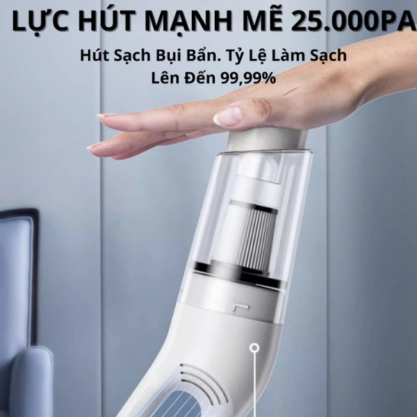 Máy hút bụi không dây nhỏ gọn, lực hút 25000Pa