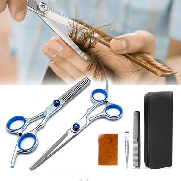 Bộ kéo cắt, tỉa tóc 6 món chuyên nghiệp có túi đựng siêu gọn