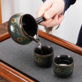 Bộ ấm chén trà đạo cối xay hoa văn cổ họa tiết sang trọng, Hoa văn