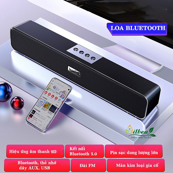 Loa bluetooth A36 siêu bass âm thanh vòm có hỗ trợ khe cắm thẻ nhớ