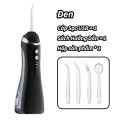 Máy tăm nước không dây dung tích 220ml kèm 4 đầu phun, dây sạc, Màu đen