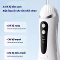 Máy tăm nước không dây dung tích 220ml kèm 4 đầu phun, dây sạc, Màu đen