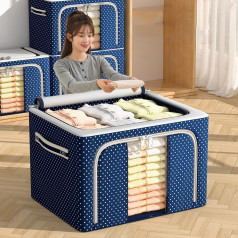 Hộp vải đựng chăn màn, quần áo có khung thép chịu lực chắc chắn, gấp gọn tiện lợi