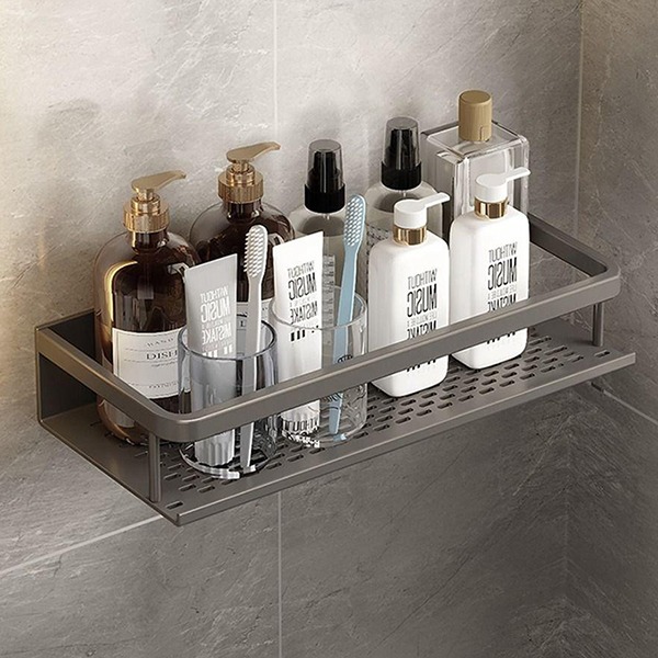 Kệ treo tường nhà bếp, phòng tắm, kệ để gia vị đa năng bằng nhôm không gỉ , Dài 40cm