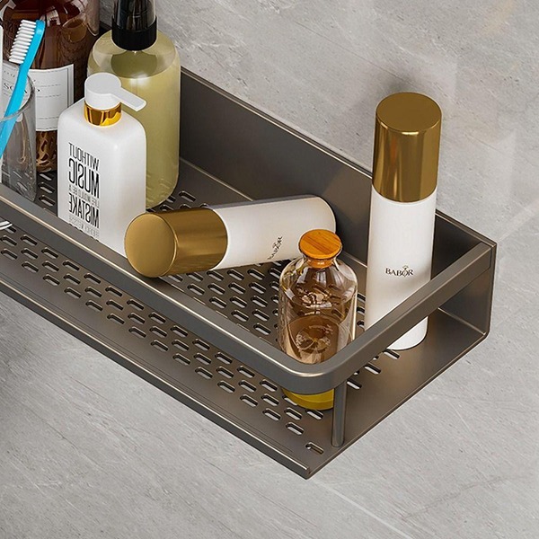 Kệ treo tường nhà bếp, phòng tắm, kệ để gia vị đa năng bằng nhôm không gỉ , Dài 40cm