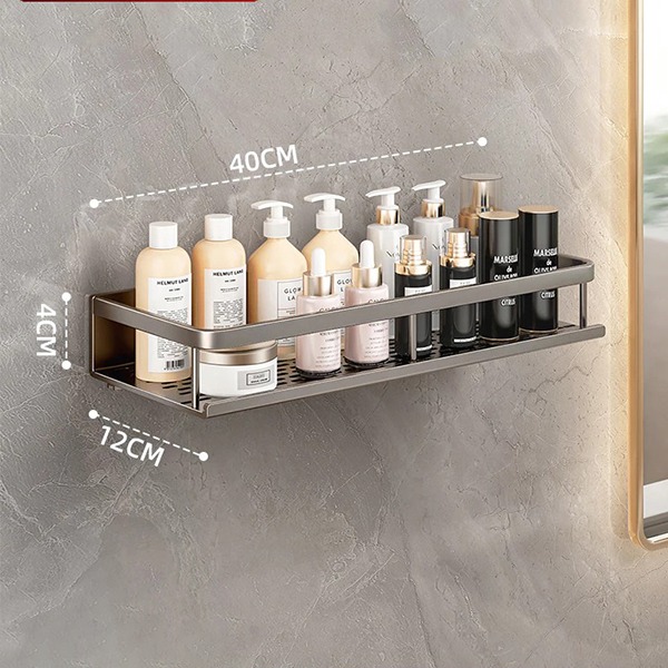 Kệ treo tường nhà bếp, phòng tắm, kệ để gia vị đa năng bằng nhôm không gỉ , Dài 40cm