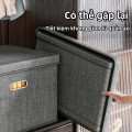 Hộp đựng quần áo bằng vải dày dặn có nắp đậy, quai cầm tiện lợi, Dung tích 40L (44*29*30cm)	
