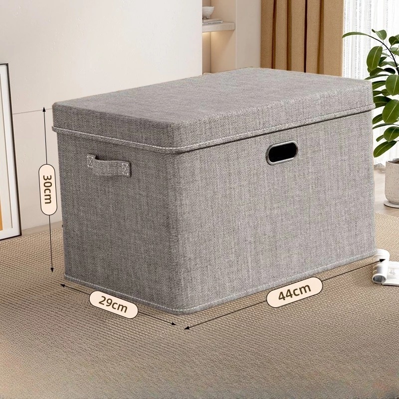 Hộp đựng quần áo bằng vải dày dặn có nắp đậy, quai cầm tiện lợi, Dung tích 40L (44*29*30cm)	