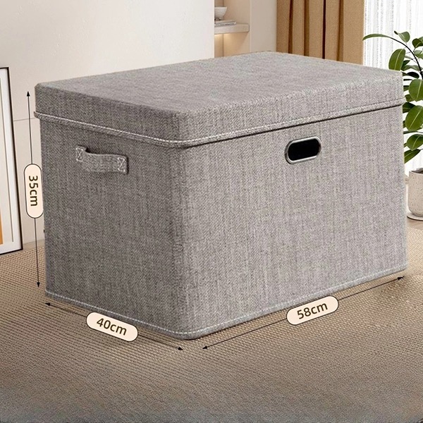 Hộp đựng quần áo bằng vải dày dặn có nắp đậy, quai cầm tiện lợi, Dung tích 40L (44*29*30cm)	