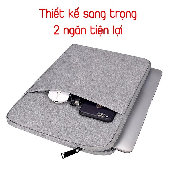 Túi chống sốc đựng laptop đệm dầy chống trầy xước, Màu đen - 13inch - 13.3inch