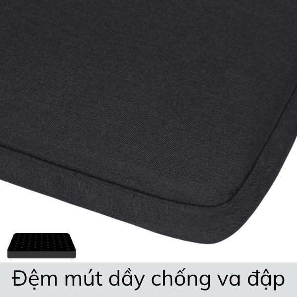 Túi chống sốc đựng laptop đệm dầy chống trầy xước, Màu đen - 13inch - 13.3inch