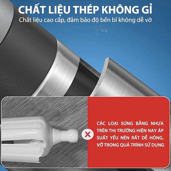 Dung cụ thông tắc bồn cầu ,cống nhà vệ sinh, bồn rửa chén bằng khí nén hiệu quả, Ống thép - Tay cong	
