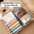 (Tặng bơm tay) Túi hút chân không đựng quần áo, chăn màn, khóa zip kín khí chống mốc, Combo 10 túi 40x60	