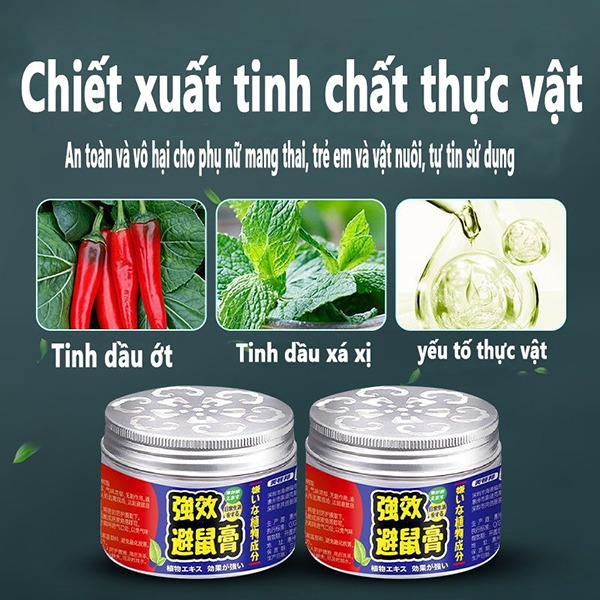 Sáp đuổi chuột thành phần tự nhiên, an toàn 120g (Combo 5 hộp)