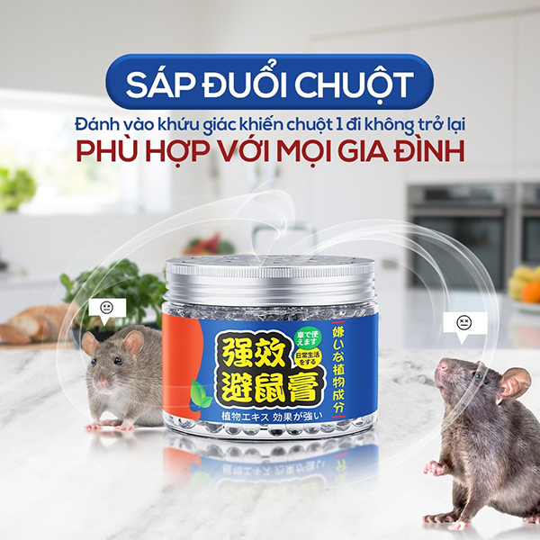 Sáp đuổi chuột thành phần tự nhiên, an toàn 120g (Combo 5 hộp)