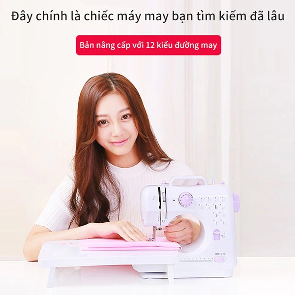 Máy may gia đình đa năng 12 kiểu may nhỏ gọn, dễ sử dụng