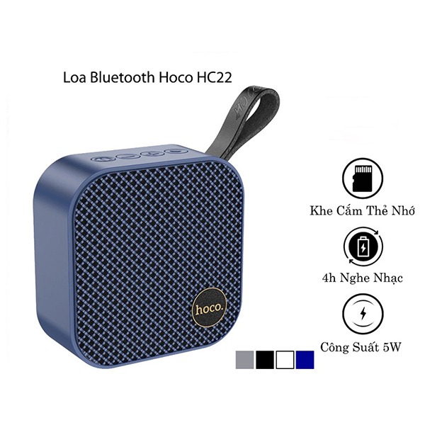 Loa bluetooth Hoco HC22 hỗ trợ khe cắm thẻ nhớ, usb, âm thanh vòm 3D