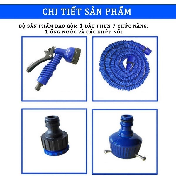 Vòi xịt nước giãn nở thông minh tưới cây, rửa xe, xịt rửa sân vườn đa năng, Loại 22.5m