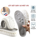 Combo 2 miếng lót giày cao su non cao cấp đàn hồi, thoáng khí, chống sốc, Mặt xám - Đệm trắng - Size 39/40
