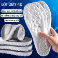 Combo 2 miếng lót giày cao su non cao cấp đàn hồi, thoáng khí, chống sốc, Mặt xám - Đệm trắng - Size 39/40