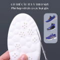 Combo 2 miếng lót giày cao su non cao cấp đàn hồi, thoáng khí, chống sốc, Mặt xám - Đệm trắng - Size 39/40