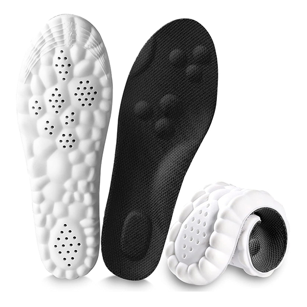 Combo 2 miếng lót giày cao su non cao cấp đàn hồi, thoáng khí, chống sốc, Mặt xám - Đệm trắng - Size 39/40