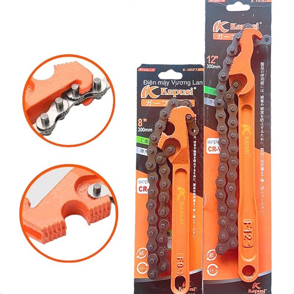 Mỏ lết xích Kapusi chuyên dụng mở nắp nút nối, 8inch/200mm	