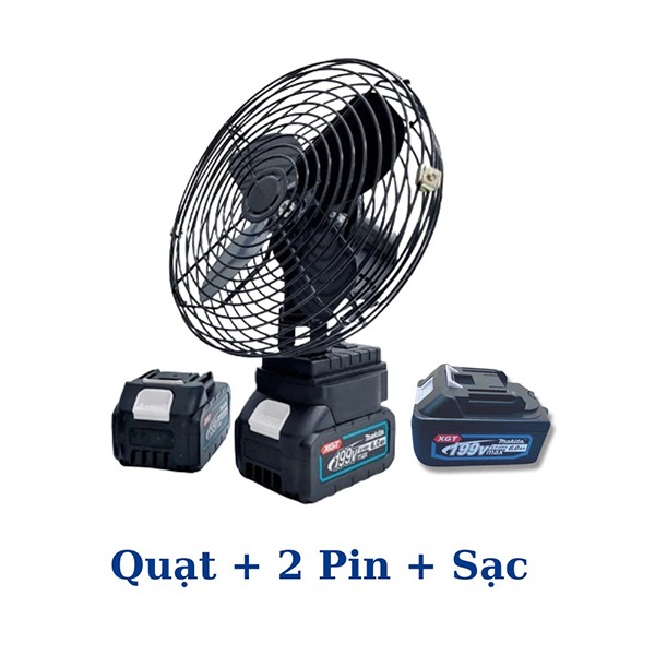 Quạt tích điện Makita 2 tốc độ gió hiệu suất mạnh, QUẠT + 1 PIN + 1 SẠC