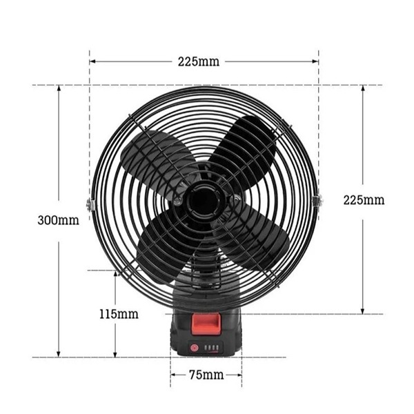 Quạt tích điện Makita 2 tốc độ gió hiệu suất mạnh, QUẠT + 1 PIN + 1 SẠC